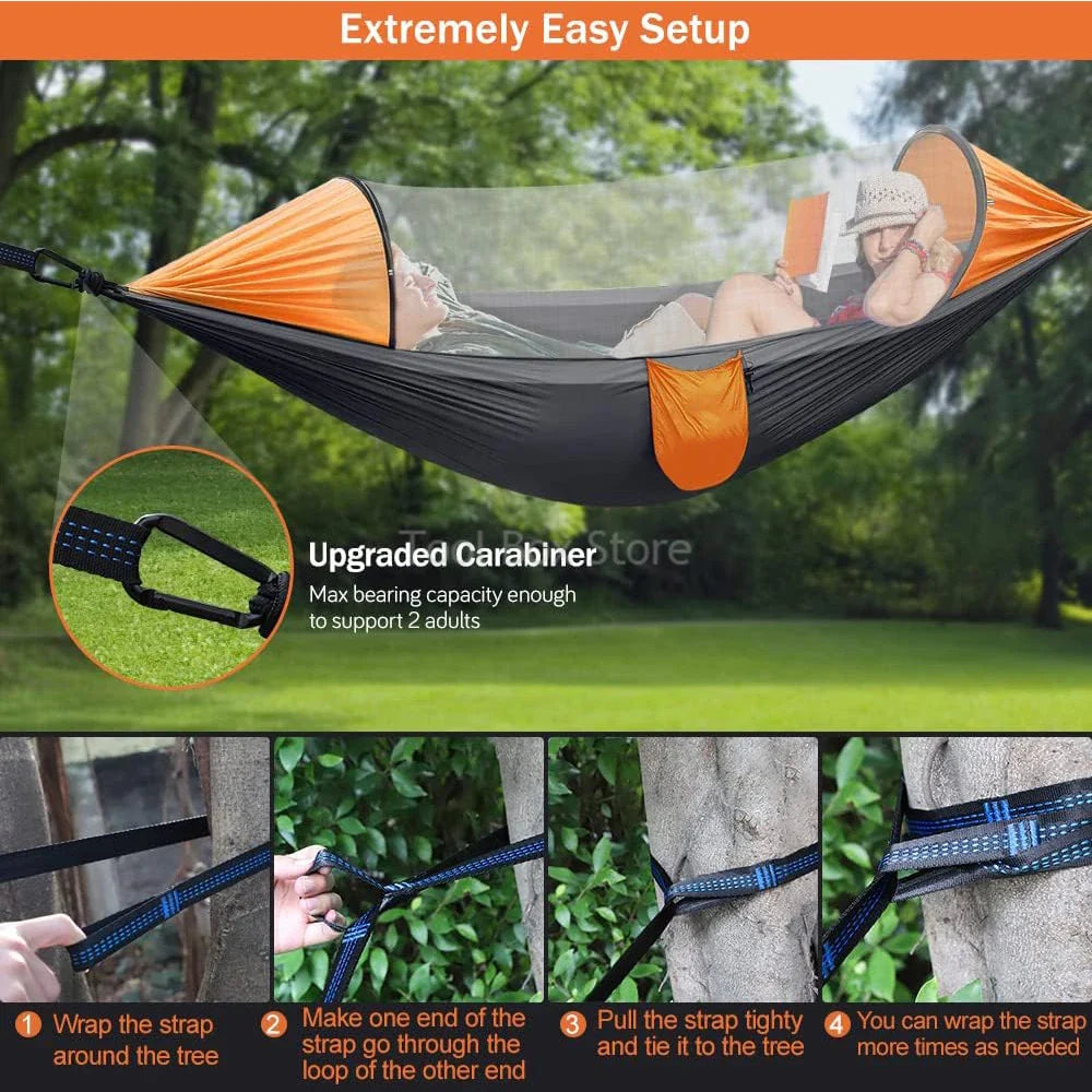 Camping Hammock with Mosquito Net & Straps